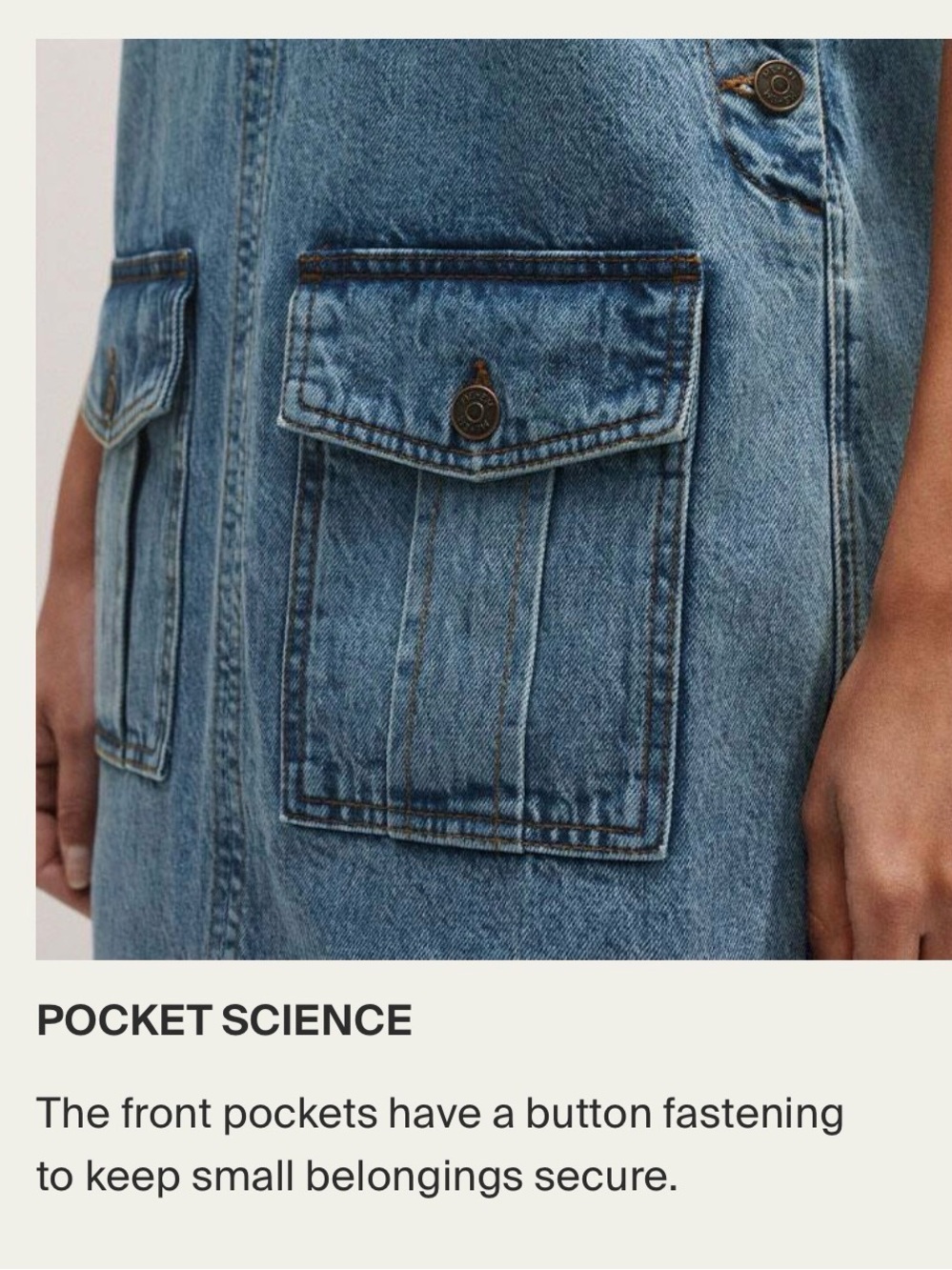 ME+EM Light Blue Denim Pinafore Dress - Picture 10 of 15
